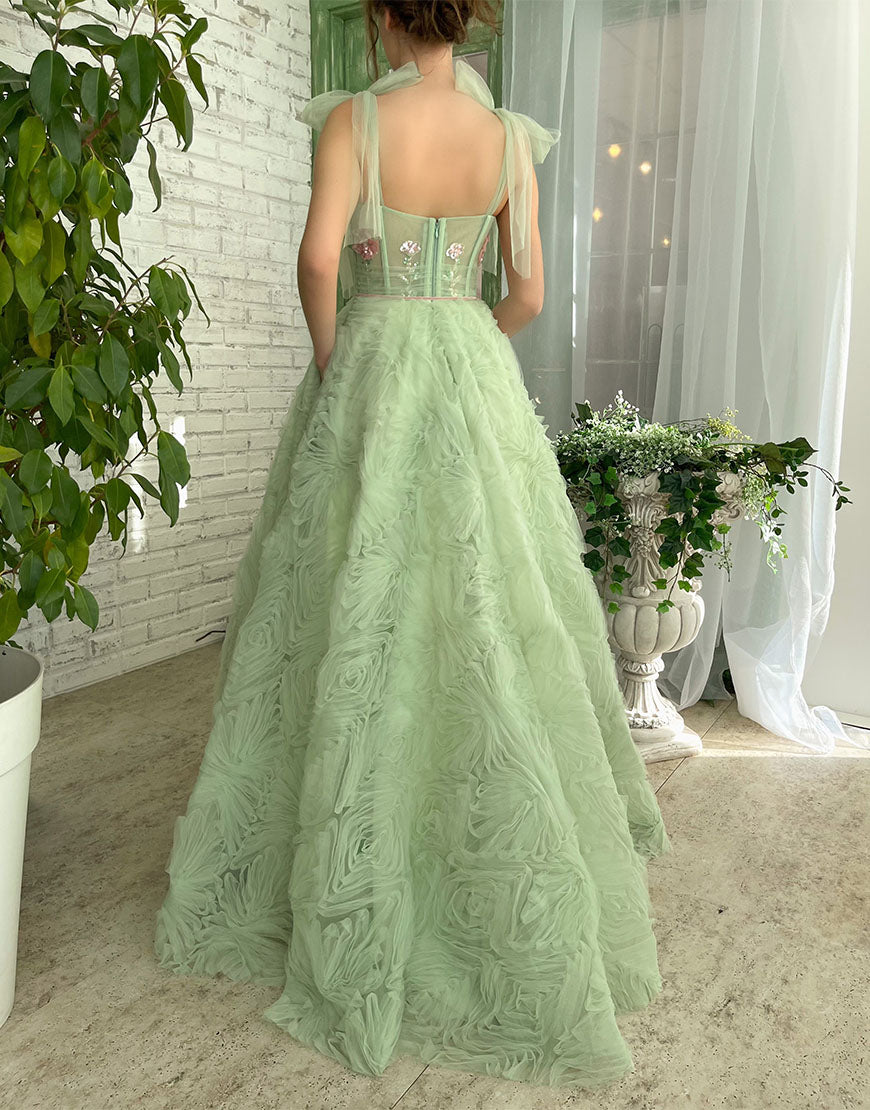 light green formal dress